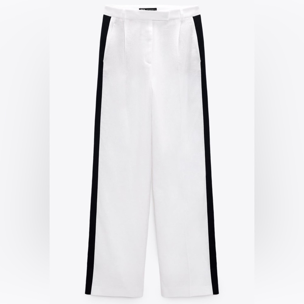 Zara Side Stripe Linen Pant
